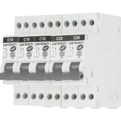 Pack de 5 disjoncteurs 1x10A + 2x16A + 2x20A - Zenitech