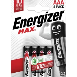 Pack de 4 piles Alcaline LR03-AAA 1,5V Max Energizer