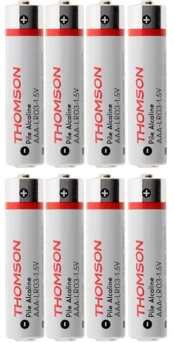 Pack de 8 piles alcalines LR03 AAA 1,5V - Thomson