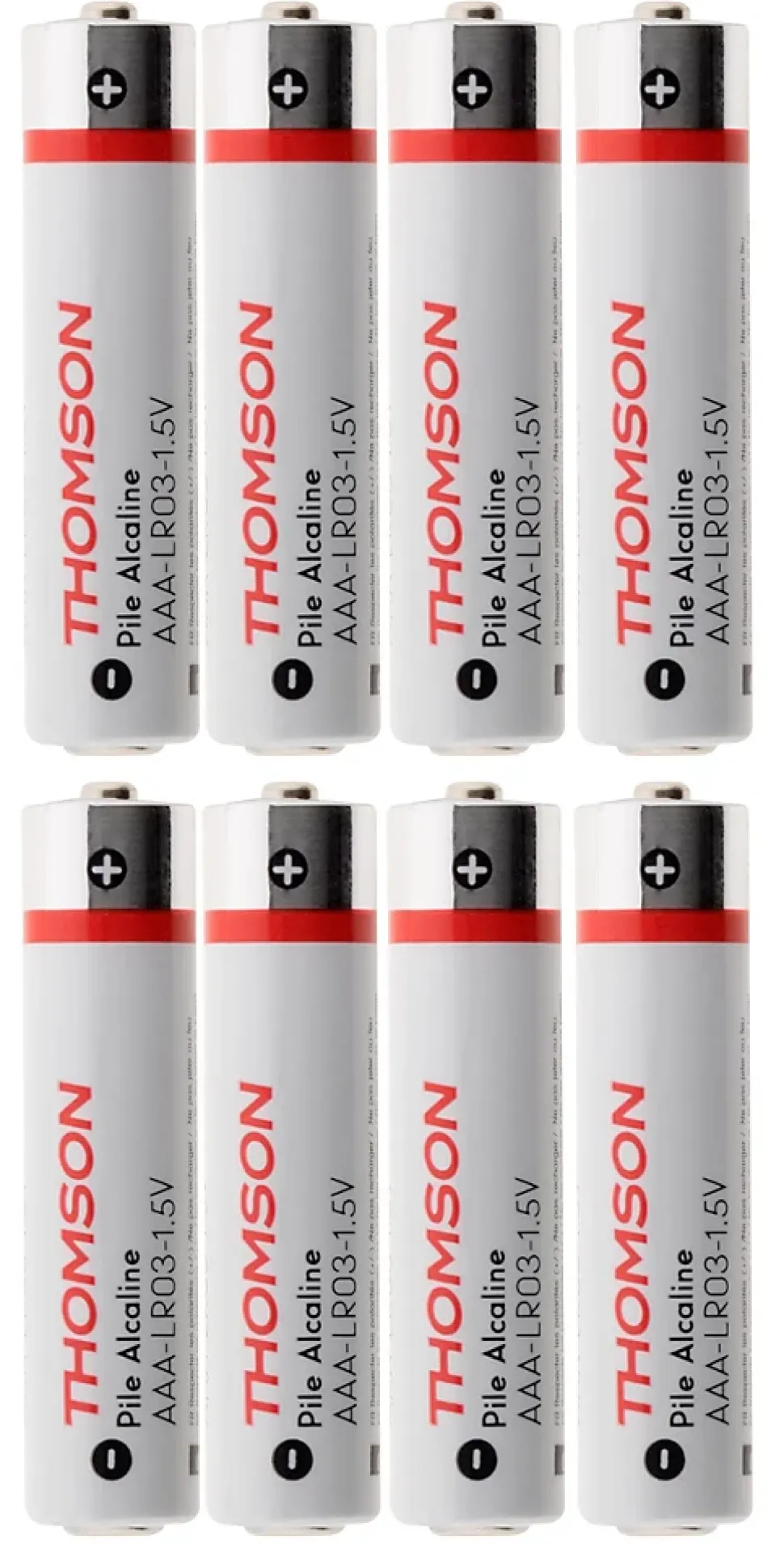 Pack de 8 piles alcalines LR03 AAA 1,5V - Thomson