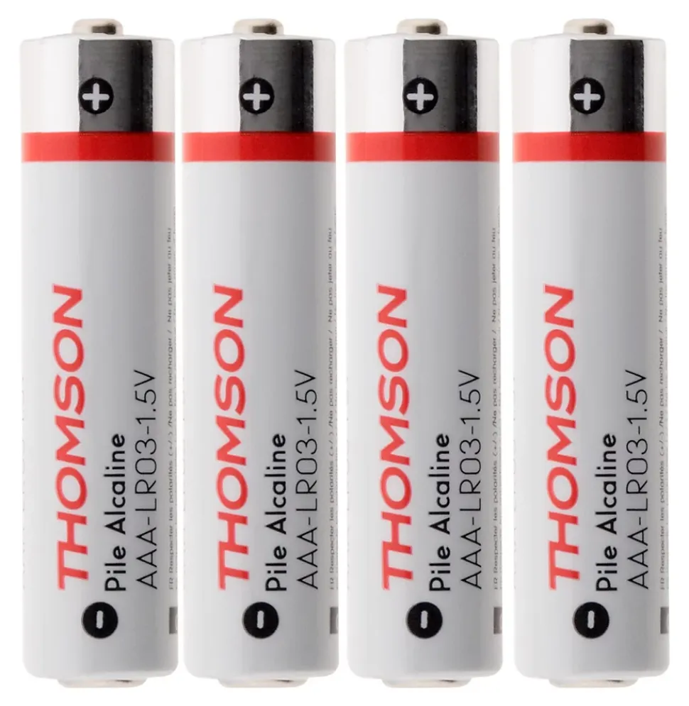 Pack de 4 piles alcalines LR03 AAA 1,5V - Thomson