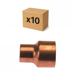 PACK de 10 réductions cuivre à souder femelle/femelle installation de plomberie chauffage sanitaire pour cuivre diamètre 22-18