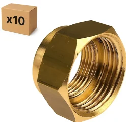 PACK de 10 réductions laiton a visser femelle/femelle installation plomberie chauffage diamètre 1/2" (15x21) diamètre 3/8" (12x17)