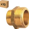 PACK de 10 réductions laiton a visser mâle/mâle installation plomberie chauffage diamètre 5/8" diamètre 1/2" (15x21)