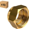 PACK de 10 réductions laiton a visser femelle/femelle installation plomberie chauffage diamètre 3/4" (20x27) diamètre 3/8" (12x17)