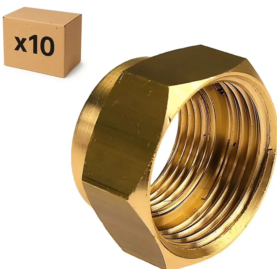 PACK de 10 réductions laiton a visser femelle/femelle installation plomberie chauffage diamètre 3/4" (20x27) diamètre 3/8" (12x17)