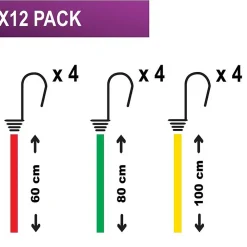 Pack de 12 tendeurs de différentes tailles Master Lock Twin Wire