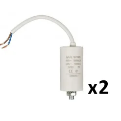 Pack FIXAPART 2 Condensateurs 8.0uf 450 V + cable Condo fil 8 mf NEDIS