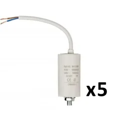 Pack FIXAPART 5 Condensateurs 10.0uf 450 V + cable Condo 10mf micro farad NEDIS