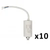 Pack FIXAPART 10X Condensateurs 10.0uf 450 V + cable Condo 10mf micro farad NEDIS