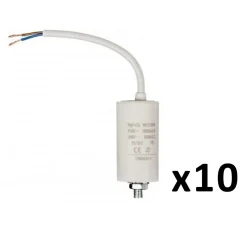 Pack FIXAPART 10X Condensateurs 10.0uf 450 V + cable Condo 10mf micro farad NEDIS