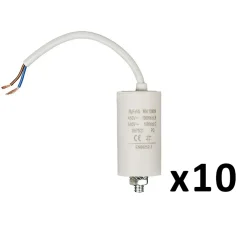 PACK FIXAPART x10 Condensateurs 8.0uf 450 V + cable Condo fil 8 mf NEDIS