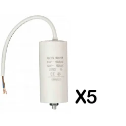 Pack FIXAPART 5x Condensateurs 50.0uf 450 V + Cable Condo fil 50mf NEDIS
