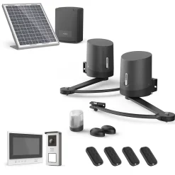 Pack motorisation portail battant solaire et Visiophone sans fil 100% solaire