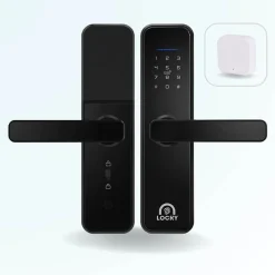 Pack serrure connectée locky-1 à code, badge et bluetooth + passerelle wifi