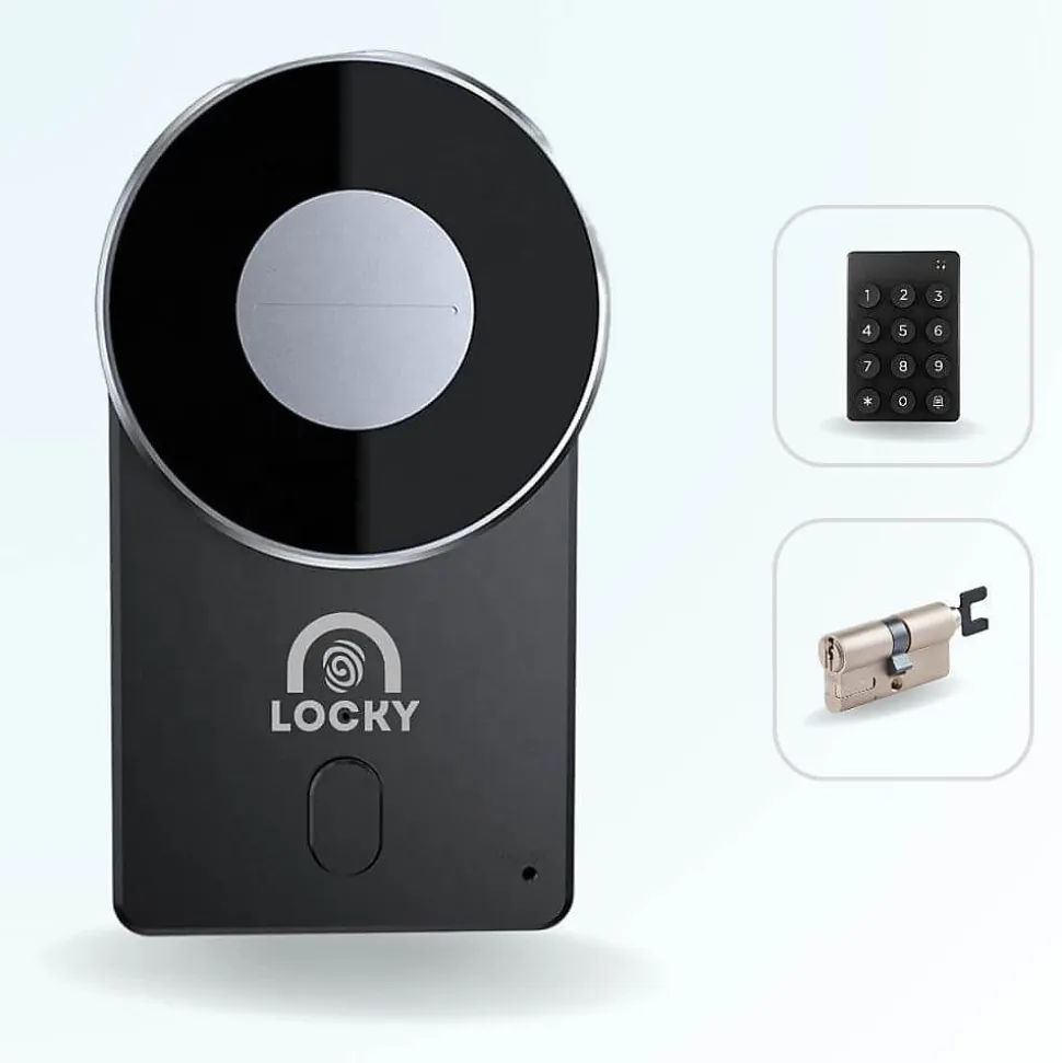 Pack serrure connectée locky-4 smart lock 2.0 + clavier sans fil + cylindre ajustable
