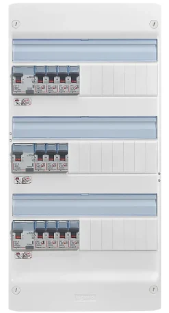 Pack tableau électrique pré-équipé et pré-câblé 3 rangées Legrand + porte blanche pour coffret