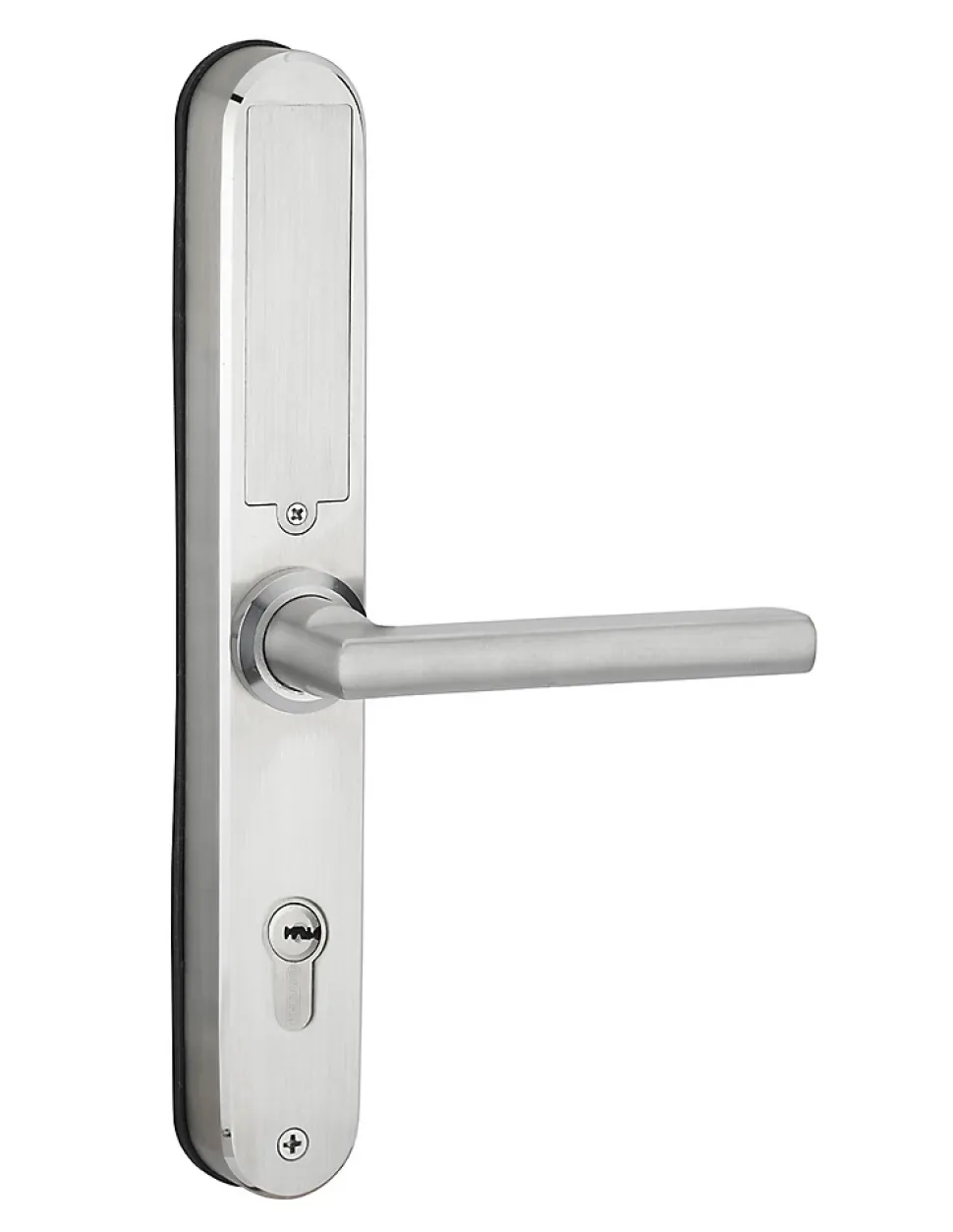 Paire de poignées connectées Intelock Multi, pour porte d'entrée, entr'axes 85mm, argent - INTELOCK