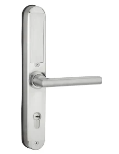 Paire de poignées connectées Intelock Multi, pour porte d'entrée, entr'axes 72mm, argent - INTELOCK