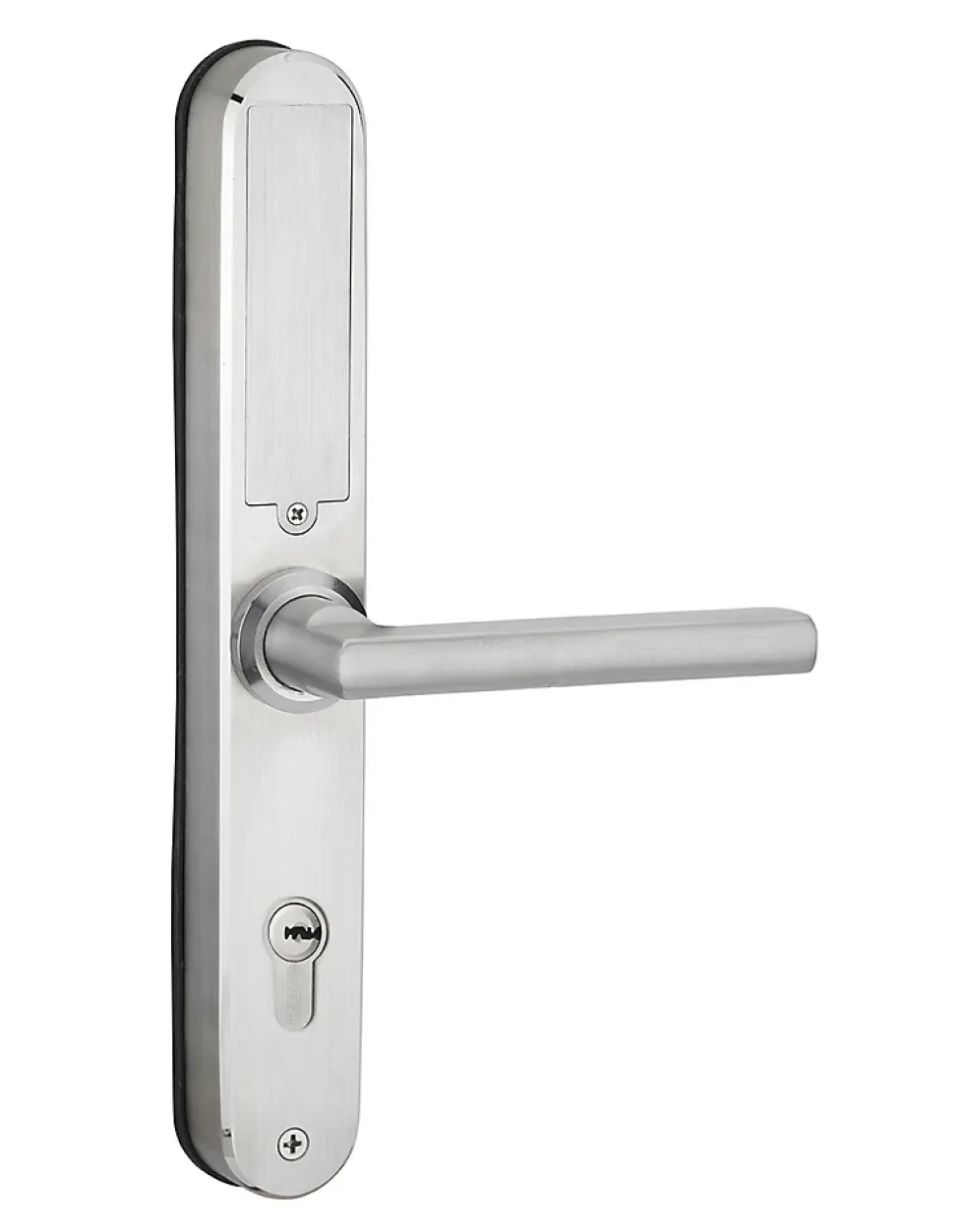 Paire de poignées connectées Intelock Multi, pour porte d'entrée, entr'axes 70mm, argent - INTELOCK