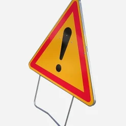 Panneau de signalisation AK14 temporaire - Attention
