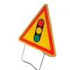 Panneau de signalisation AK17 temporaire - Feu tricolore