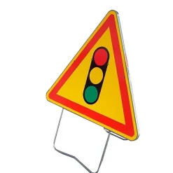 Panneau de signalisation AK17 temporaire - Feu tricolore