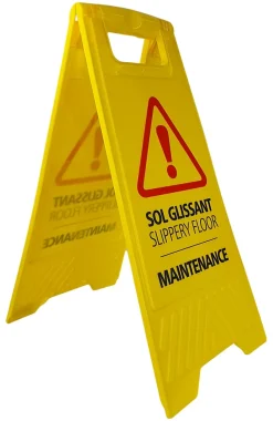 Panneau de signalisation sol glissant chevalet jaune