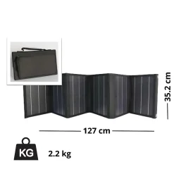 Panneau solaire portatif pliable SolarTec 60 - 60W 18V 3.3A - 6 pans monocristallins - Port USB A/C - Câble DC - Protec