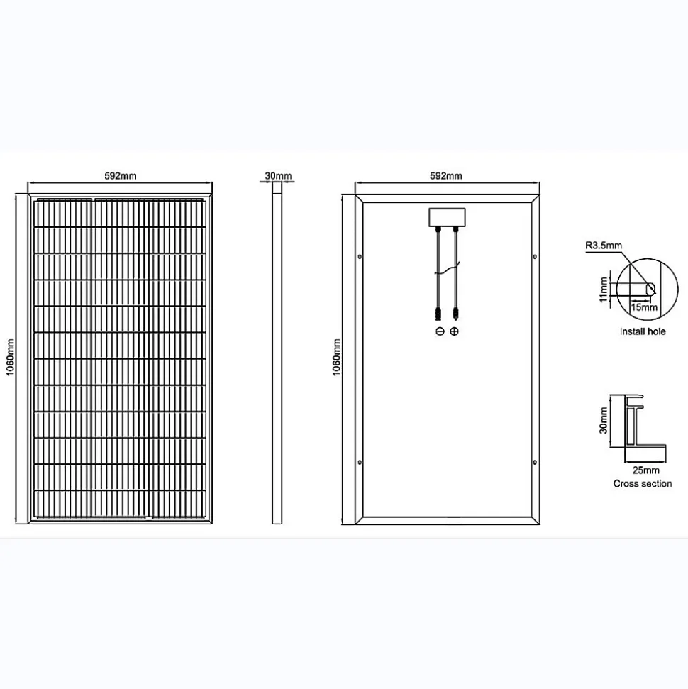 Panneau solaire Série Mono cellules PERC 120W