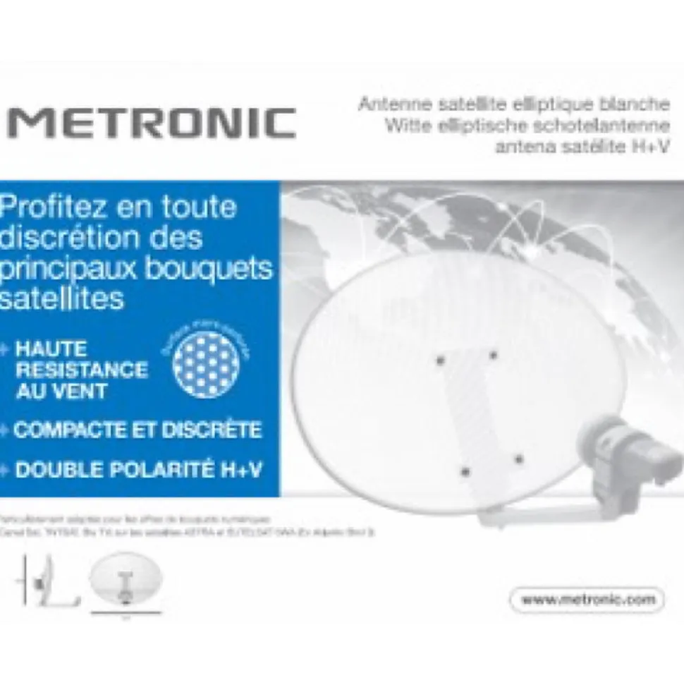 Parabole acier elliptique + LNB