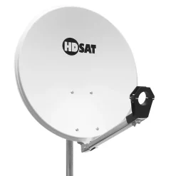 Parabole satellite acier Blanche 65cm avec Support LNB en Acier Galvanisé idéal ASTRA EUTELSAT HDSAT
