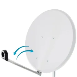 Parabole satellite Acier Blanche 65cm Click-Clack PREMONTEE support Pliable Repliable HDSAT