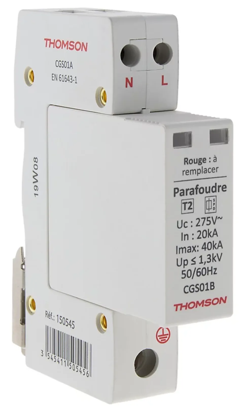 Parafoudre modulaire Ph+N idéal T2 - 40KA - Thomson