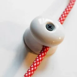 Passe Câble GRIP Isolateur en Porcelaine Blanche Manufacturés pour 1 Câble électrique textile Sécurité et style raffiné