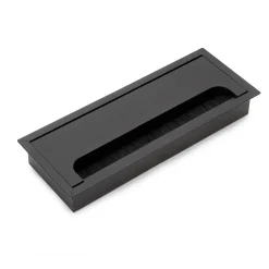Passe-câbles de table Emuca Quadrum, rectangulaire, 269x80mm, à encastrer, Aluminium, Peint en noir
