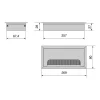 Passe-câbles de table Emuca Quadrum, rectangulaire, 269x80mm, à encastrer, Aluminium, Peint en blanc