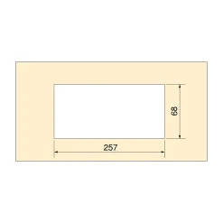 Passe-câbles de table Emuca Quadrum, rectangulaire, 269x80mm, à encastrer, Aluminium, Peint en blanc