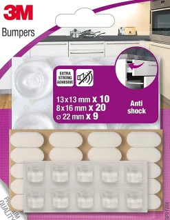 Patin adhésif amortisseur anti-choc transparent & blanc, assortiment 39 pièces