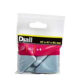Patin auto-adhésifs Diall 45 x 45 mm x 4, blanc + gris/bleu