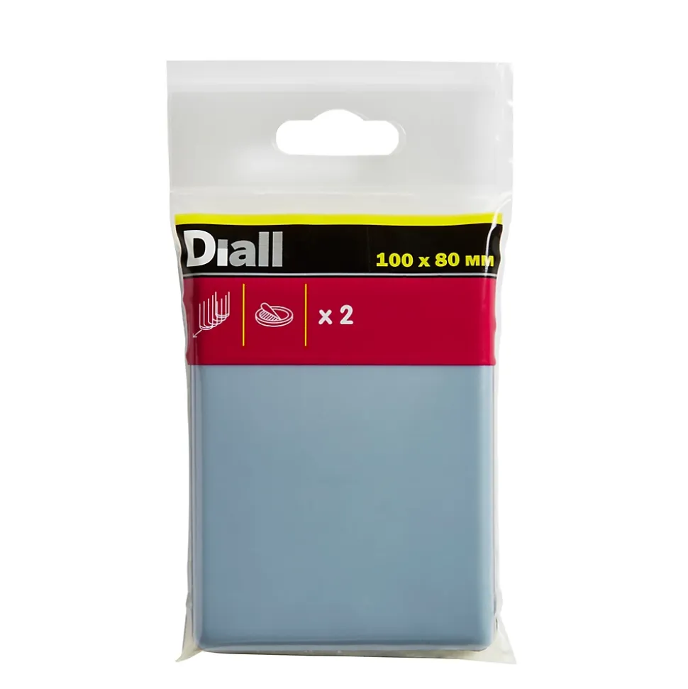 Patin auto-adhésifs Diall 100 x 80 mm x 2, blanc + gris/bleu