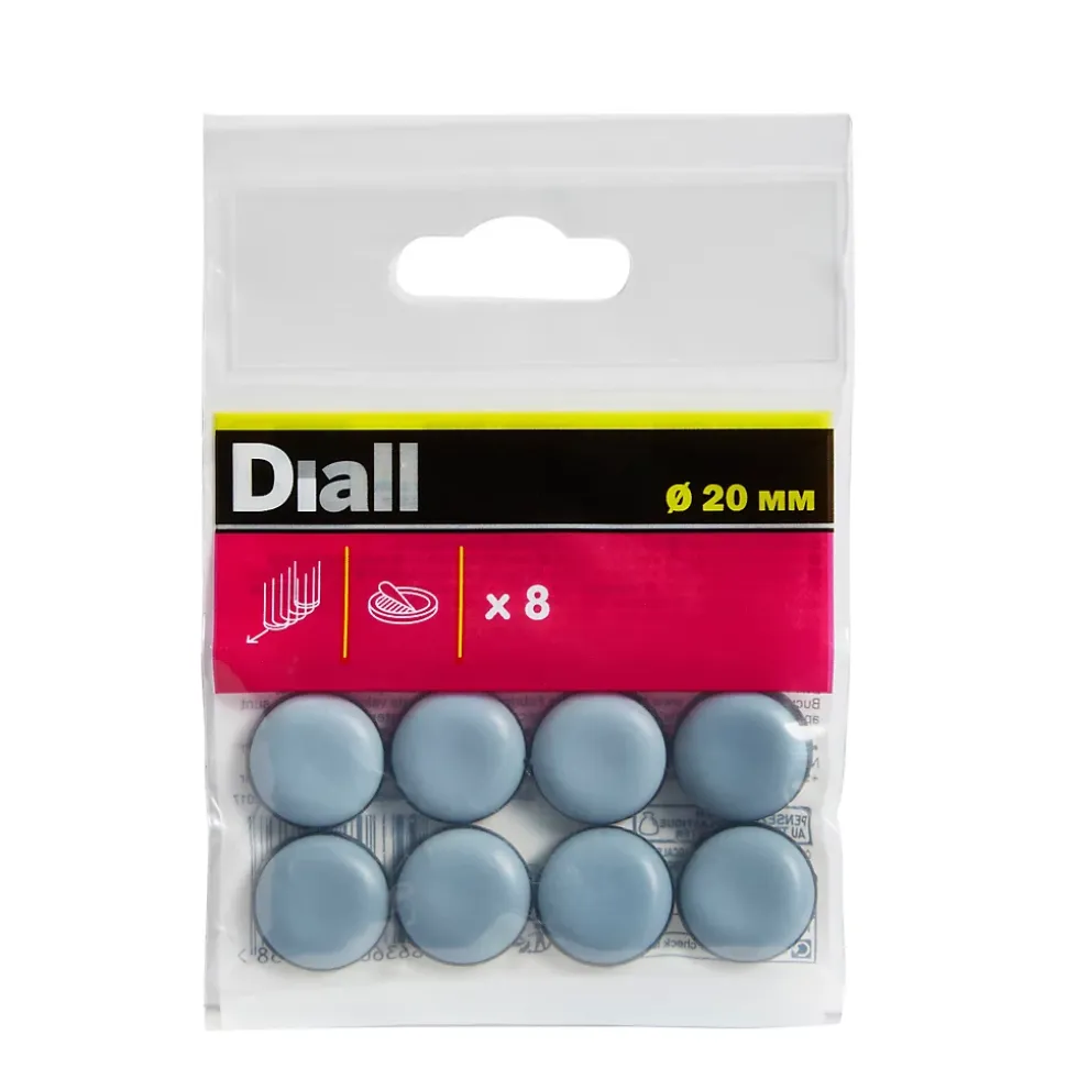 Patin auto-adhésifs Diall 20 mm x 8, blanc + gris/bleu