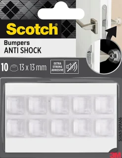 Patin bumper antichoc carré transparent Scotch 13 x 13 mm, lot de 10