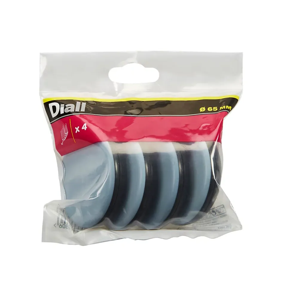 Patin Diall 65 mm x 4, noir + gris/bleu