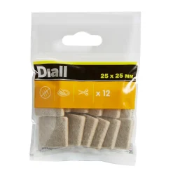 Patin en feutre auto-adhésifs Diall 25 x 25 mm x 12, beige