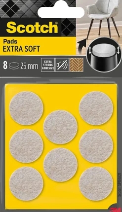 Patin en feutre laine adhésif rond beige Scotch ø25 mm