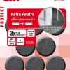 Patin feutre adhésif bi-matière ø 25 mm, 8 pièces