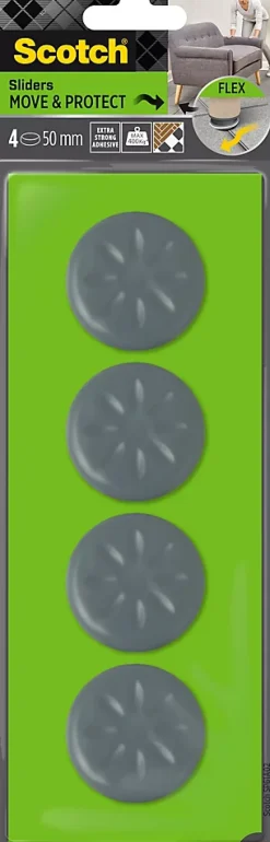 Patin glisseur adhésif rond gris Scotch ø50 mm