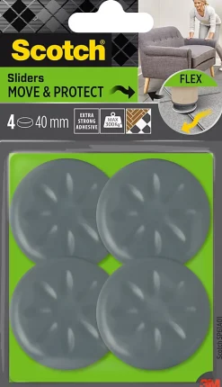 Patin glisseur adhésif rond gris Scotch ø40 mm x 0.5 mm