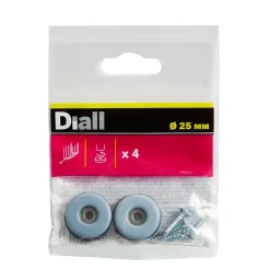 Patin vissés Diall 25 mm x 4, noir + gris/bleu